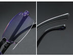 Stylish Fashionable  Blue Light Blocking Rimless Reading Glasses Women Men Simple Modern Square Frameless Diopters Glasses Frameless Reading Glasses Blue Light Blocking Rimless Computer Reader Lightweight Anti Glare Filter Eyeglasses Stevvex