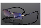 Stylish Fashionable  Blue Light Blocking Rimless Reading Glasses Women Men Simple Modern Square Frameless Diopters Glasses Frameless Reading Glasses Blue Light Blocking Rimless Computer Reader Lightweight Anti Glare Filter Eyeglasses Stevvex