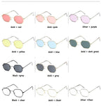 Stylish Hexagon Trendy Colorful Sunglasses For Women New Metal Luxury Summer Eyewear Women New Stainless Steel Lightweight Frame Cool Style Outdoor Travel UV Glasses Stevvex