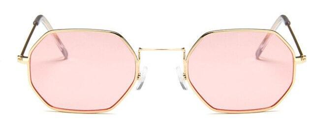 Stylish Hexagon Trendy Colorful Sunglasses For Women New Metal Luxury Summer Eyewear Women New Stainless Steel Lightweight Frame Cool Style Outdoor Travel UV Glasses Stevvex