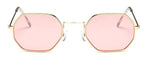 Stylish Hexagon Trendy Colorful Sunglasses For Women New Metal Luxury Summer Eyewear Women New Stainless Steel Lightweight Frame Cool Style Outdoor Travel UV Glasses Stevvex