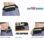 Stylish Hidden Waist Bag Sports Phone Men's Belt Bag Ultra-Thin Waterproof Mini Fanny Pack Black Reflective Runners Belt Jogging Pocket Belt Stevvex