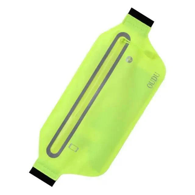 Stylish Hidden Waist Bag Sports Phone Men's Belt Bag Ultra-Thin Waterproof Mini Fanny Pack Black Reflective Runners Belt Jogging Pocket Belt Stevvex