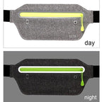 Stylish Hidden Waist Bag Sports Phone Men's Belt Bag Ultra-Thin Waterproof Mini Fanny Pack Black Reflective Runners Belt Jogging Pocket Belt Stevvex
