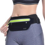 Stylish Hidden Waist Bag Sports Phone Men's Belt Bag Ultra-Thin Waterproof Mini Fanny Pack Black Reflective Runners Belt Jogging Pocket Belt Stevvex