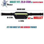 Stylish Hidden Waist Bag Sports Phone Men's Belt Bag Ultra-Thin Waterproof Mini Fanny Pack Black Reflective Runners Belt Jogging Pocket Belt Stevvex