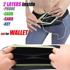Stylish Hidden Waist Bag Sports Phone Men's Belt Bag Ultra-Thin Waterproof Mini Fanny Pack Black Reflective Runners Belt Jogging Pocket Belt Stevvex