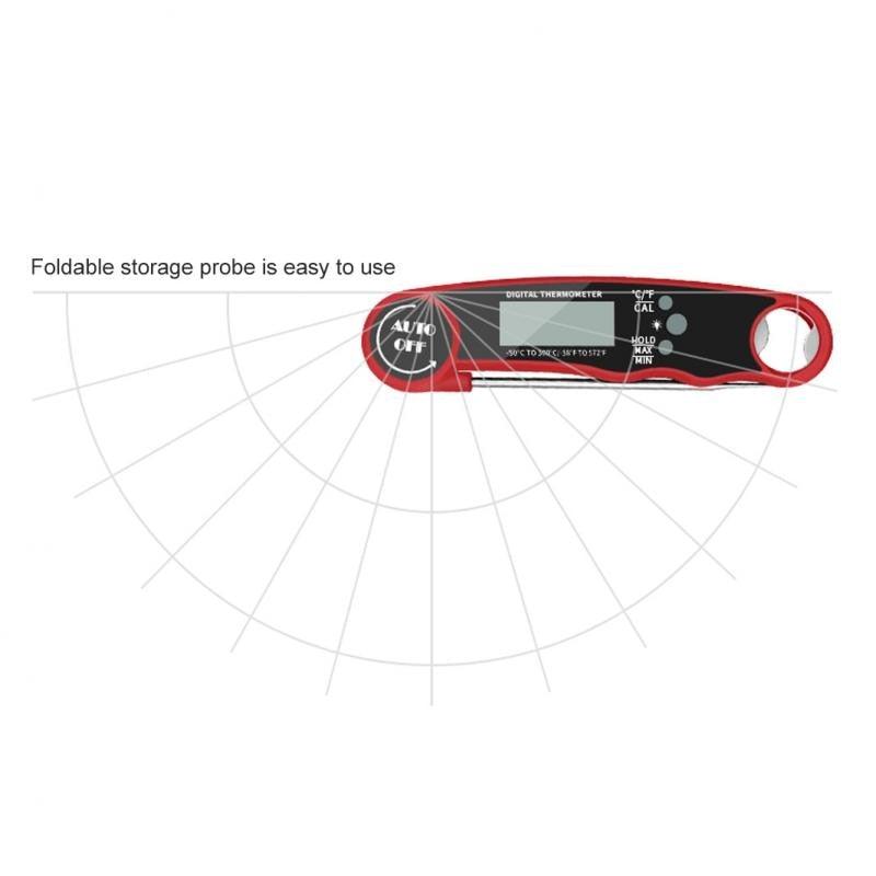 Stylish Instant Read Meat Thermometer Waterproof Ultra Fast Digital Food Water Milk Thermometer With Backlight & Calibration Digital Food Probe for Kitchen Outdoor Grilling And BBQ Stevvex