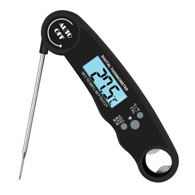 Stylish Instant Read Meat Thermometer Waterproof Ultra Fast Digital Food Water Milk Thermometer With Backlight & Calibration Digital Food Probe for Kitchen Outdoor Grilling And BBQ Stevvex