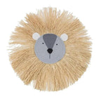 Stylish Interior Hand Woven Cartoon Lion Hanging Decorations Cotton Thread Weaving Animal Head Ornament Children room Wall Hanging Stevvex
