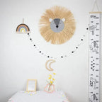 Stylish Interior Hand Woven Cartoon Lion Hanging Decorations Cotton Thread Weaving Animal Head Ornament Children room Wall Hanging Stevvex