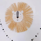 Stylish Interior Hand Woven Cartoon Lion Hanging Decorations Cotton Thread Weaving Animal Head Ornament Children room Wall Hanging Stevvex