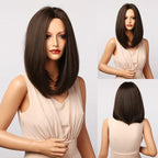 Stylish Light White Blonde Ombre Short Bob Wigs for Women Synthetic Straight Hair Wig Natural Cosplay Party Middle Part Wigs Wigs For Black Women Gifts for Bestfriends Stevvex