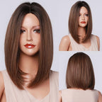 Stylish Light White Blonde Ombre Short Bob Wigs for Women Synthetic Straight Hair Wig Natural Cosplay Party Middle Part Wigs Wigs For Black Women Gifts for Bestfriends Stevvex