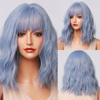 Stylish Light White Blonde Ombre Short Bob Wigs for Women Synthetic Straight Hair Wig Natural Cosplay Party Middle Part Wigs Wigs For Black Women Gifts for Bestfriends Stevvex