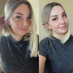 Stylish Light White Blonde Ombre Short Bob Wigs for Women Synthetic Straight Hair Wig Natural Cosplay Party Middle Part Wigs Wigs For Black Women Gifts for Bestfriends Stevvex