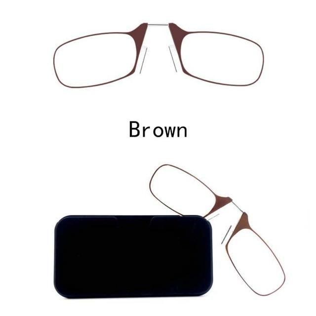 Stylish Polarized Legless Clamp Nose Reading Lightweight Glasses For Men And Women Unique Design  Portable Glasses Case Can Be Attached To The Mobile Phone Case Anti Blue Light Glasses ectangular Reading Glasses Stevvex
