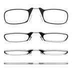 Stylish Polarized Legless Clamp Nose Reading Lightweight Glasses For Men And Women Unique Design  Portable Glasses Case Can Be Attached To The Mobile Phone Case Anti Blue Light Glasses ectangular Reading Glasses Stevvex