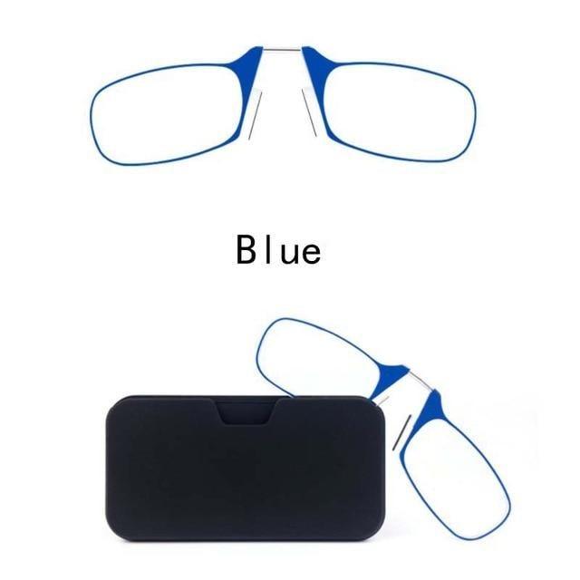 Stylish Polarized Legless Clamp Nose Reading Lightweight Glasses For Men And Women Unique Design  Portable Glasses Case Can Be Attached To The Mobile Phone Case Anti Blue Light Glasses ectangular Reading Glasses Stevvex