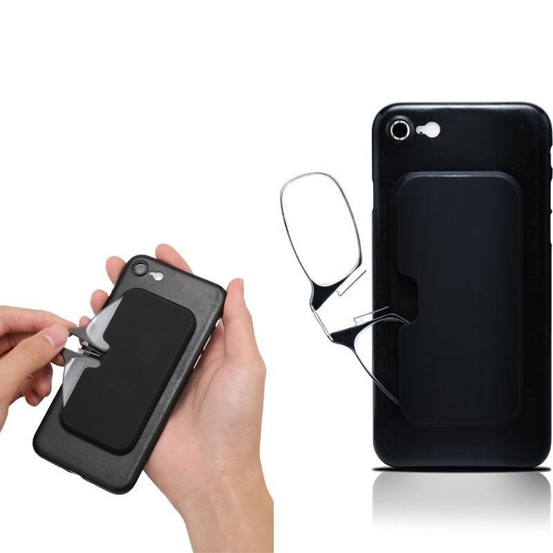 Stylish Polarized Legless Clamp Nose Reading Lightweight Glasses For Men And Women Unique Design  Portable Glasses Case Can Be Attached To The Mobile Phone Case Anti Blue Light Glasses ectangular Reading Glasses Stevvex