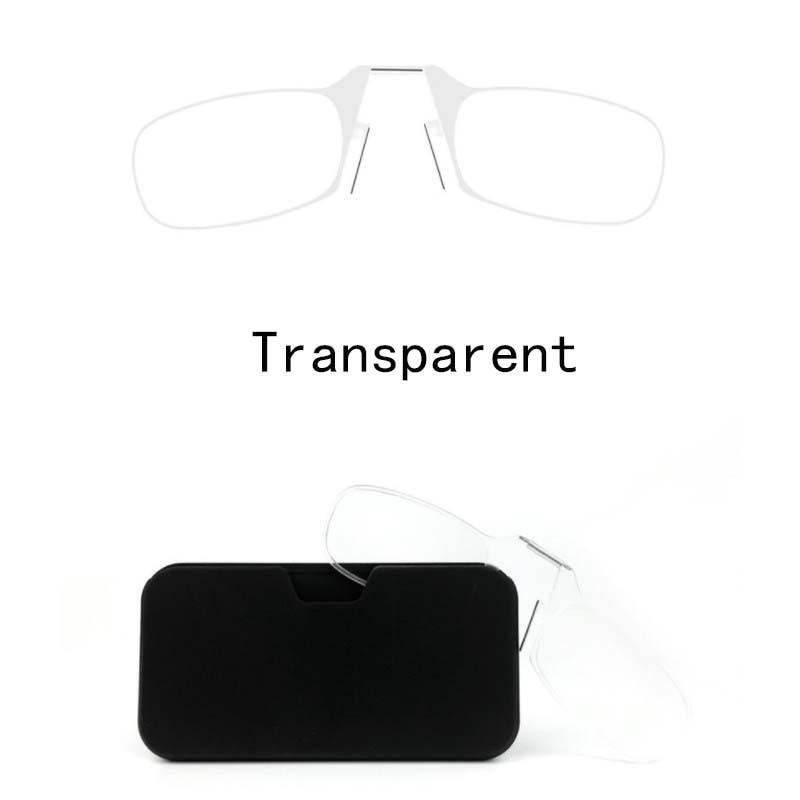 Stylish Polarized Legless Clamp Nose Reading Lightweight Glasses For Men And Women Unique Design  Portable Glasses Case Can Be Attached To The Mobile Phone Case Anti Blue Light Glasses ectangular Reading Glasses Stevvex