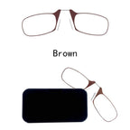 Stylish Polarized Legless Clamp Nose Reading Lightweight Glasses For Men And Women Unique Design  Portable Glasses Case Can Be Attached To The Mobile Phone Case Anti Blue Light Glasses ectangular Reading Glasses Stevvex