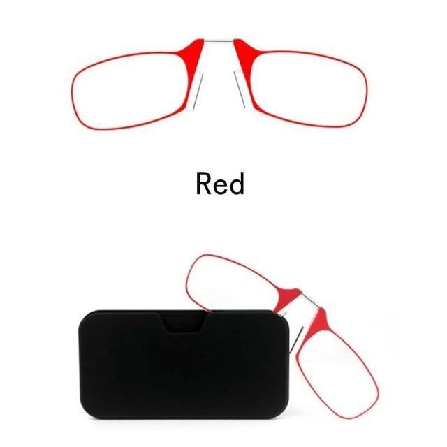 Stylish Polarized Legless Clamp Nose Reading Lightweight Glasses For Men And Women Unique Design  Portable Glasses Case Can Be Attached To The Mobile Phone Case Anti Blue Light Glasses ectangular Reading Glasses Stevvex