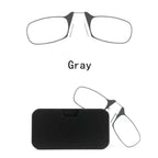 Stylish Polarized Legless Clamp Nose Reading Lightweight Glasses For Men And Women Unique Design  Portable Glasses Case Can Be Attached To The Mobile Phone Case Anti Blue Light Glasses ectangular Reading Glasses Stevvex
