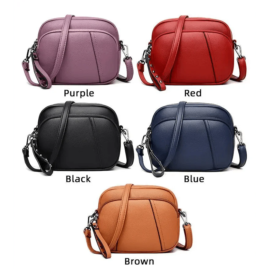 Stylish Soft Leather Women's Cross-body Bags Shoulder Bag Small Casual with Detachable Adjustable Strap Large Capacity Stevvex