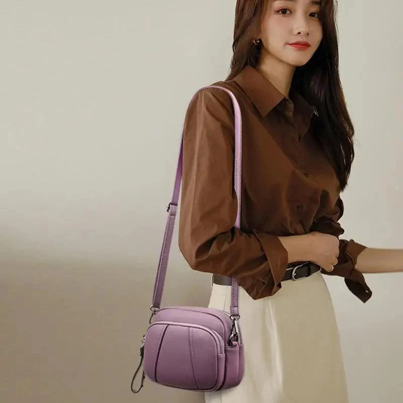 Stylish Soft Leather Women's Cross-body Bags Shoulder Bag Small Casual with Detachable Adjustable Strap Large Capacity Stevvex