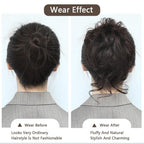 Stylish Synthetic Hair Bun Chignon Messy Curly Hair Band Elastic Scrunchy False Hair Pieces For Women Hairpins Black Brown Clip in Hair Extension For Volumized Hair Buns For Girls