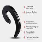 Stylish Unique Design Bone Conduction Earphone Wireless Bluetooth 4.2 Sports Stereo Headset For Laptop Ear Hook Ear Buds Lightweight Waterproof Earpiece For Business