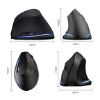 Stylish Vertical Wireless Mouse Game Rechargeable Ergonomic Mouse Modern Design RGB Optical USB Mice For Windows Mac 2400 DPI 2.4G Mice Stevvex