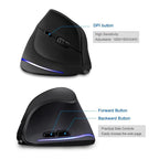 Stylish Vertical Wireless Mouse Game Rechargeable Ergonomic Mouse Modern Design RGB Optical USB Mice For Windows Mac 2400 DPI 2.4G Mice Stevvex