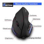 Stylish Vertical Wireless Mouse Game Rechargeable Ergonomic Mouse Modern Design RGB Optical USB Mice For Windows Mac 2400 DPI 2.4G Mice Stevvex