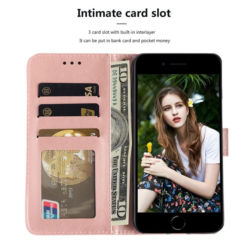 Stylish Wallet  Flip Cover Embossing Credit Cards Slot Pockets PU Leather Wallet Cover For Xiaomi Redmi Note 9 7 8 Pro 9A 7A 9C 8T 6 Leather Flip Book Case For Red MI 11 Note 10 9T 5 9S Po co X3 NFC M3 M4 4X Cover Stevvex
