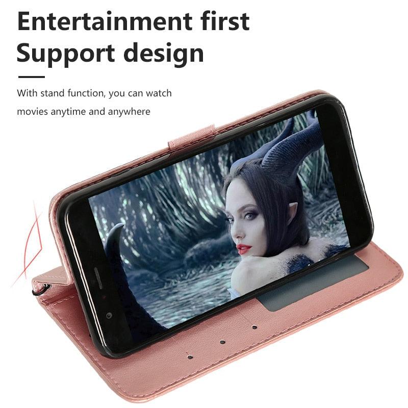 Stylish Wallet  Flip Cover Embossing Credit Cards Slot Pockets PU Leather Wallet Cover For Xiaomi Redmi Note 9 7 8 Pro 9A 7A 9C 8T 6 Leather Flip Book Case For Red MI 11 Note 10 9T 5 9S Po co X3 NFC M3 M4 4X Cover Stevvex