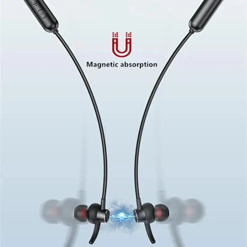 Stylish  Wireless Bluetooth Earphones Magnetic Sports Running Headset IPX5 Waterproof  Noise Cancelling Stereo Magnetic Earphones With Mic For Workout Running Gym Stevvex