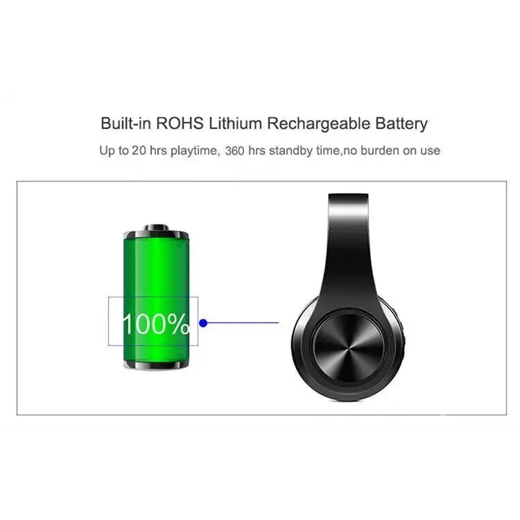 Stylish Wireless Bluetooth Headphone Stereo Headset Music Headset Foldable Wireless and Wired Stereo Headset Micro SD/TF FM For Cell Phone PC Stevvex