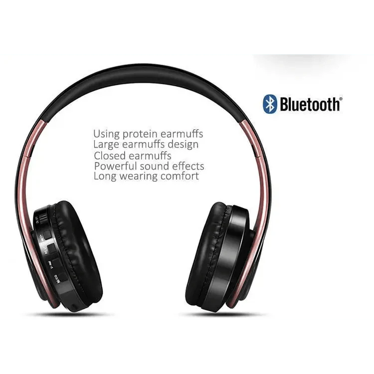 Stylish Wireless Bluetooth Headphone Stereo Headset Music Headset Foldable Wireless and Wired Stereo Headset Micro SD/TF FM For Cell Phone PC Stevvex
