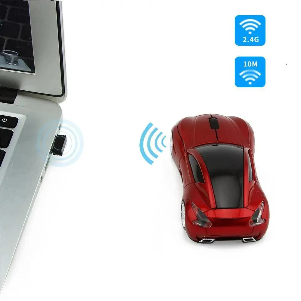Stylish Wireless Computer Car Shape Mouse Mini 3D Ergonomic PC Gamer Mouse Retro Optical Mice 1600 DPI USB Receiver Suitable for PC/Computer/Laptop Stevvex