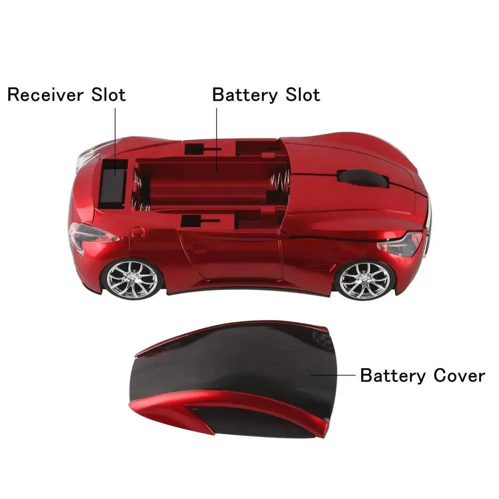 Stylish Wireless Computer Car Shape Mouse Mini 3D Ergonomic PC Gamer Mouse Retro Optical Mice 1600 DPI USB Receiver Suitable for PC/Computer/Laptop Stevvex