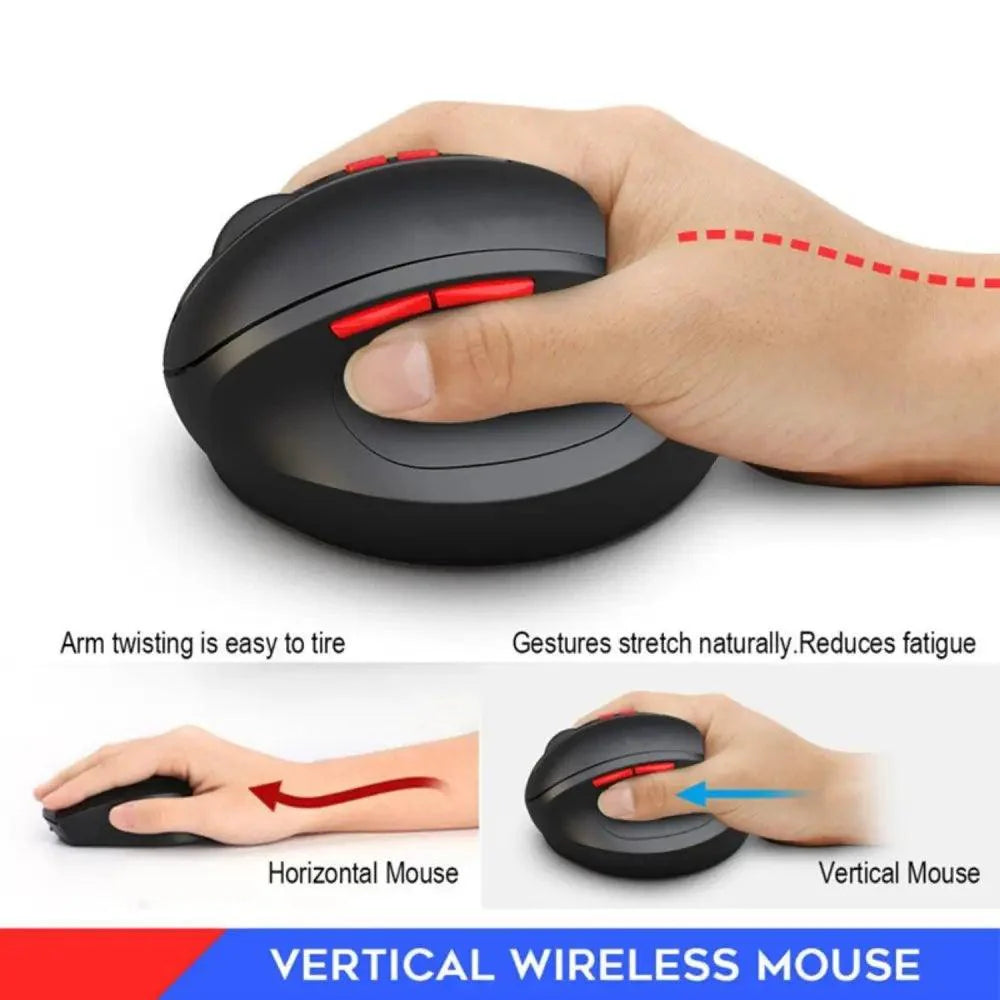 Stylish Wireless Gaming Mouse Vertical Ergonomic Rechargeable Gamer Mouse  Classic USB 7 Key Magic Mouse For PC Laptop Notebook Computer Desktop Stevvex