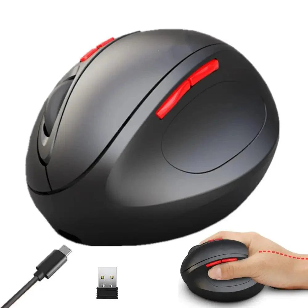 Stylish Wireless Gaming Mouse Vertical Ergonomic Rechargeable Gamer Mouse  Classic USB 7 Key Magic Mouse For PC Laptop Notebook Computer Desktop Stevvex