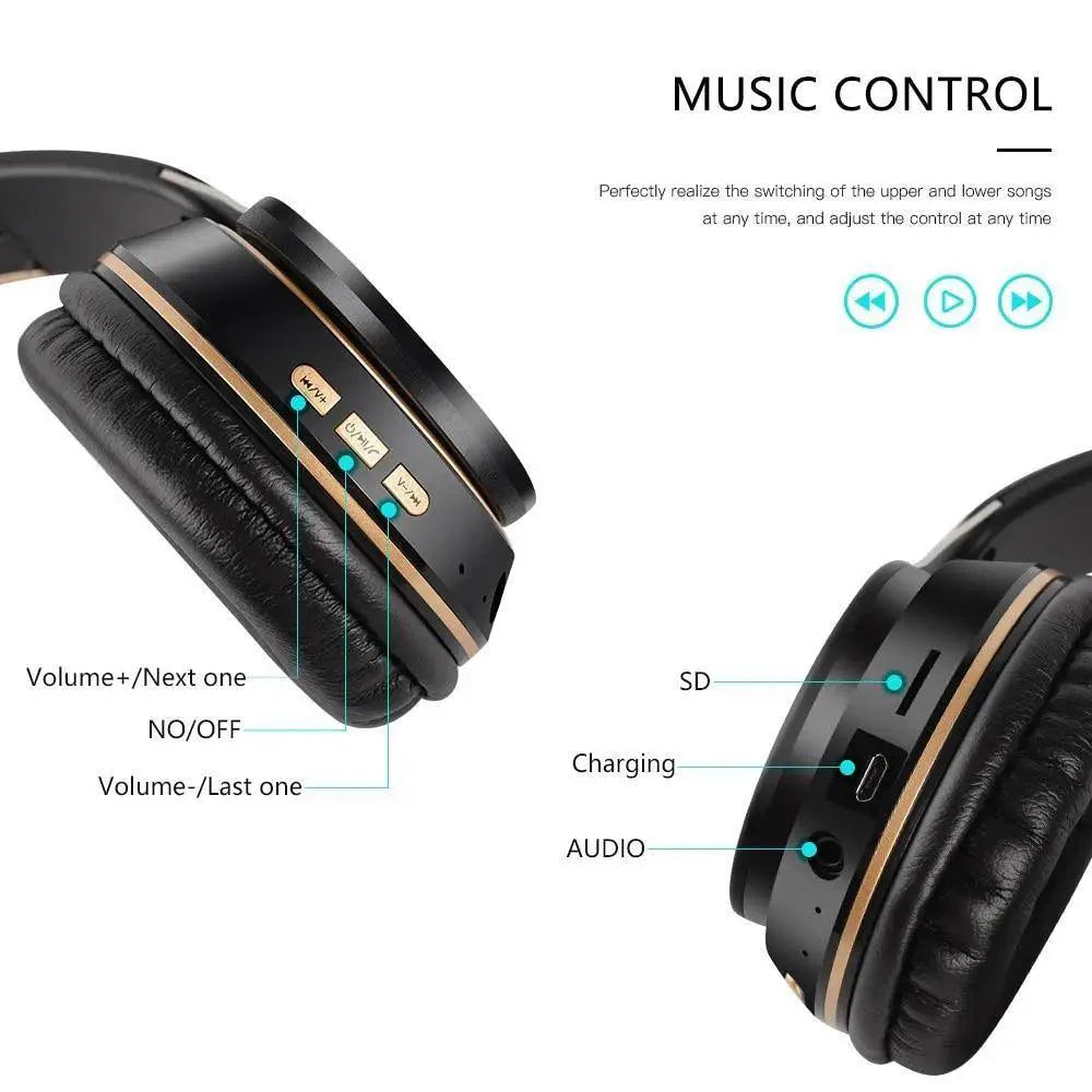 Stylish  Wireless Headphones 3D Stereo Bluetooth Foldable Gaming Headphones With Mic Foldable Lightweight Neckband Headphone For Mobile PC Laptop Stevvex