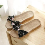 Stylish Women Flax Slippers Casual Summer Flower Elegant Fashion Slippers For Womens Stevvex