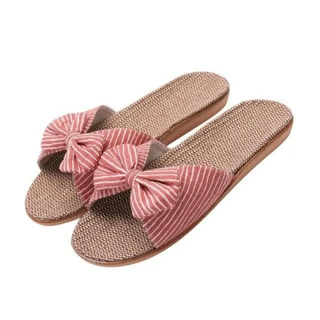 Stylish Women Flax Slippers Casual Summer Flower Elegant Fashion Slippers For Womens Stevvex