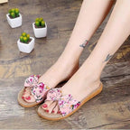 Stylish Women Flax Slippers Casual Summer Flower Elegant Fashion Slippers For Womens Stevvex