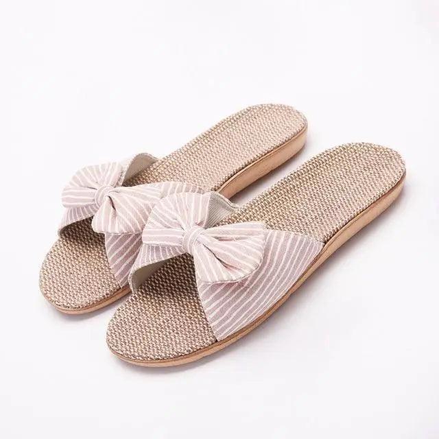 Stylish Women Flax Slippers Casual Summer Flower Elegant Fashion Slippers For Womens Stevvex