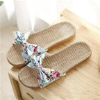 Stylish Women Flax Slippers Casual Summer Flower Elegant Fashion Slippers For Womens Stevvex